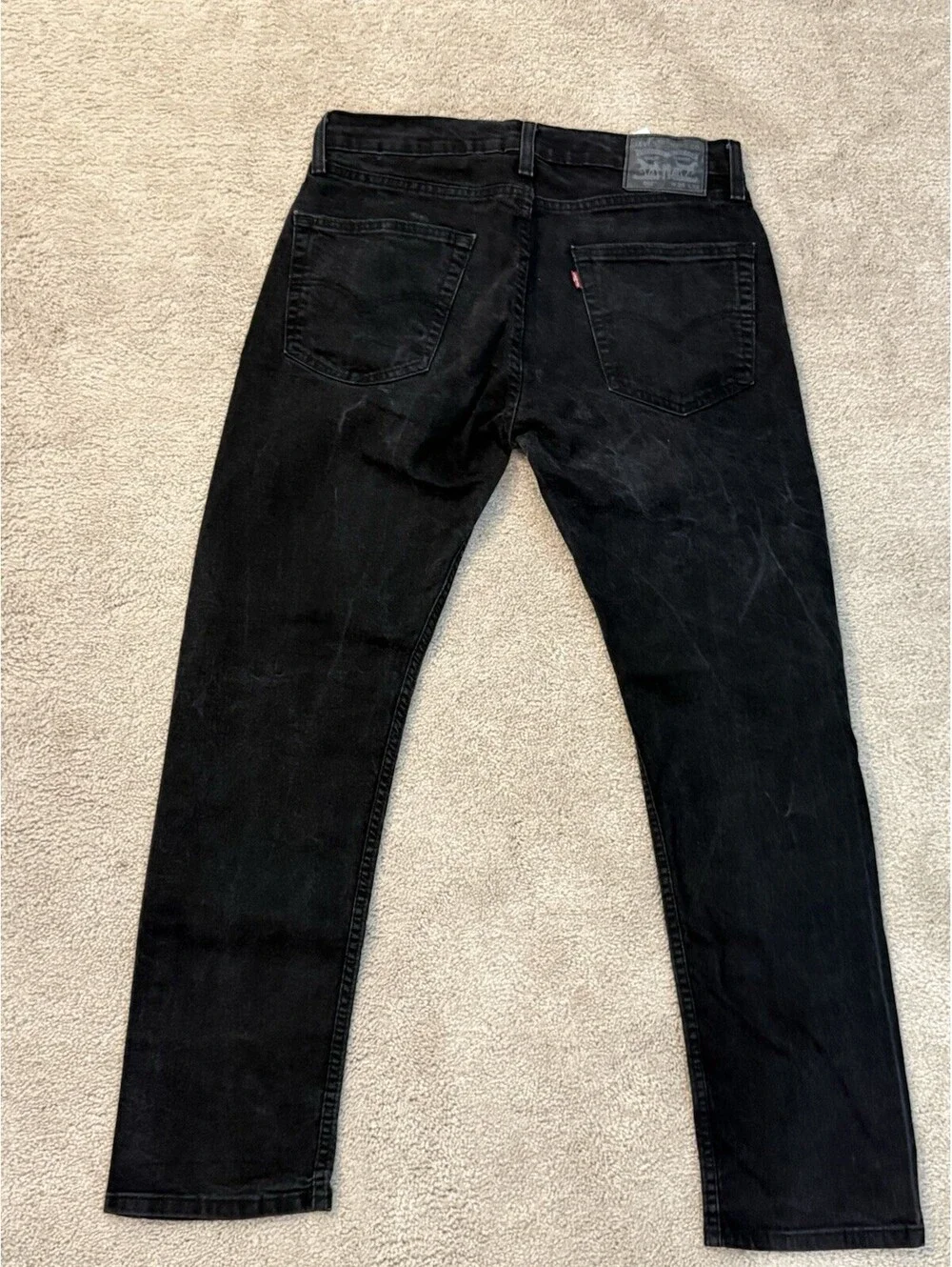 Levi’s 502 Regular Taper Jeans Men’s W33 L32 Black Stretch Denim Pants